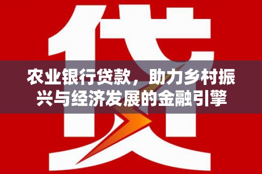 中坜农业银行贷款，助力乡村振兴与经济发展的金融引擎