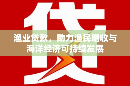 盈江渔业贷款，助力渔民增收与海洋经济可持续发展