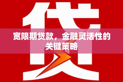 三乡宽限期贷款，金融灵活性的关键策略