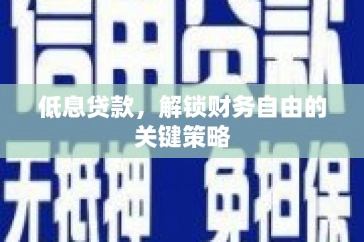 宁夏低息贷款，解锁财务自由的关键策略