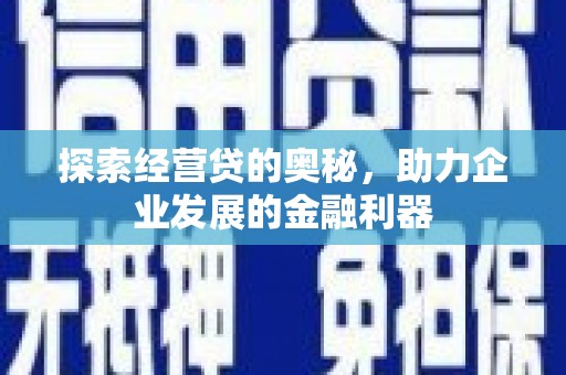 临漳探索经营贷的奥秘，助力企业发展的金融利器