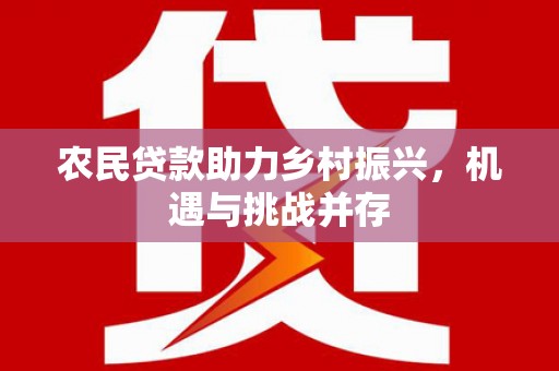 林州农民贷款助力乡村振兴，机遇与挑战并存