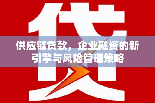 黔东南供应链贷款，企业融资的新引擎与风险管理策略